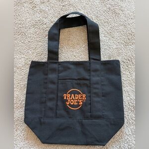 Trader Joe's Black Mini Tote Bag with Orange Logo